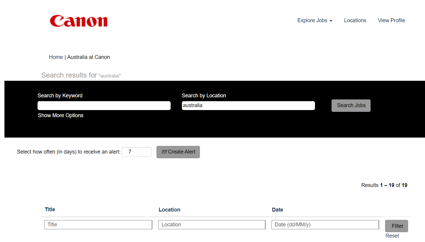 Canon Job Application Online & Australia Careers Login 2025